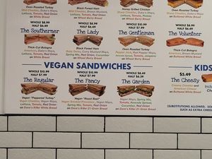 3 vegan sandwiches on the menu at Lazy Cow Creamery in Cookeville