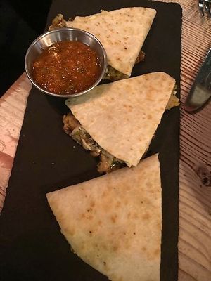 Chick'n Quesadilla at DIX Lounge in Vancouver