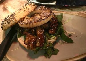 Teriyaki Chick'n Burger at DIX Lounge in Vancouver