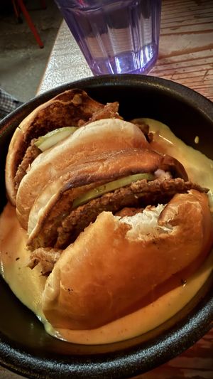 Skillet burger   at DIX Lounge in Vancouver