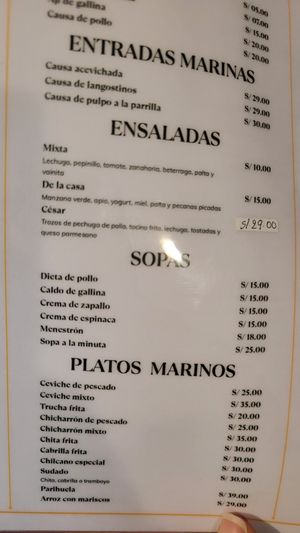 Soups & salads at "Gloriabamba" Restaurant in Cajamarca