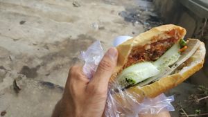 Lots of great fillings at Banh Mi Chay Tam Duc in Hue