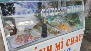 Fresh ingredients for you to see at Banh Mi Chay Tam Duc in Hue