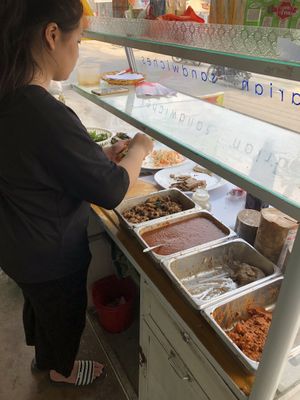 Prepping at Banh Mi Chay Tam Duc in Hue