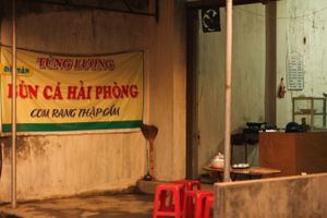 Entrance at Nha Hang Tung Bach in Ha Giang