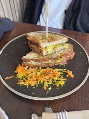 cheese and pickles toastie  at Veggie Vie Hahndorf in Adelaide