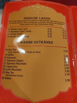 Drinks at Maharaja Alzenau in Bayern