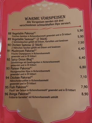 Starters at Maharaja Alzenau in Bayern