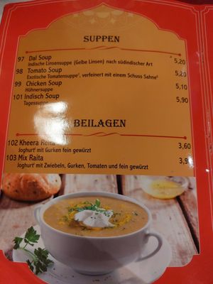 Menu at Maharaja Alzenau in Bayern