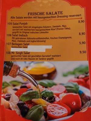 Menu at Maharaja Alzenau in Bayern