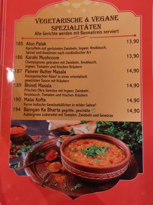 Menu at Maharaja Alzenau in Bayern