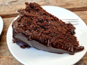 Devil's food cake at Centre for Alternative Technology Cafe in Machynlleth