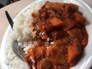 Artichoke stew at Centre for Alternative Technology Cafe in Machynlleth