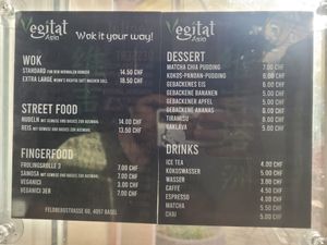 Simplified menu at Vegitat Asia in Basel-stadt