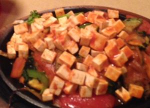 veg fajitas with spicy tofu at Carlito's Mexican Bar and Grill in Pooler