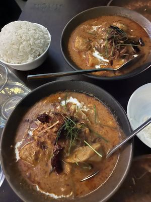 Vegan duck panang curry  at Kruk in London