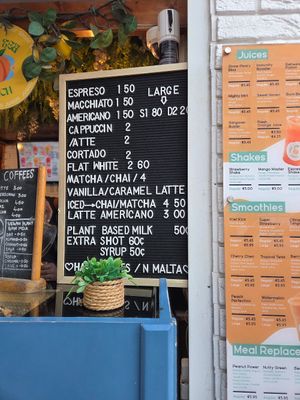 Coffee, optional with plantbased milk at Jugos Juice and Coffee (Opp. Marrobbio)  in Sliema