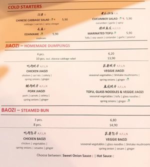 Menu Nov2025 at Jin's Bistro 1140 in Wien