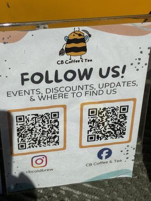 QR codes  at CB Coffee and Tea in Pensacola