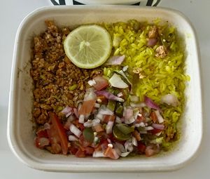 Taco bowl at Kcal Restaurant - Motor City in Dubai