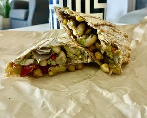 Breakfast wrap at Kcal Restaurant - Motor City in Dubai