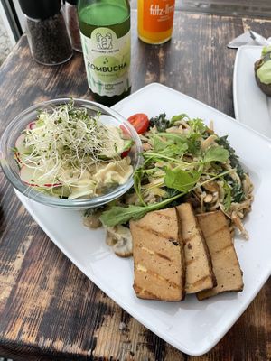Creamy kale pasta  at Vege Miasto in Warsaw
