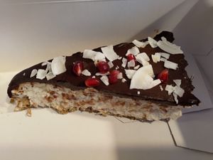 Amazing dark choco on top with coconut filling. #Veganuary at Vege Miasto in Warsaw