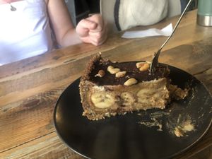 Banana peanut butter pie  at Vege Miasto in Warsaw