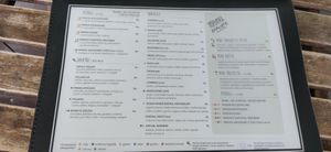 Menu cocktails and salads at Vege Miasto in Warsaw