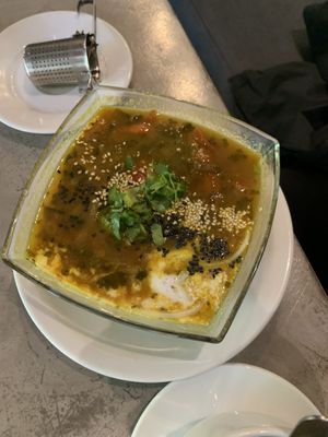 Spicy soup  at Vege Miasto in Warsaw