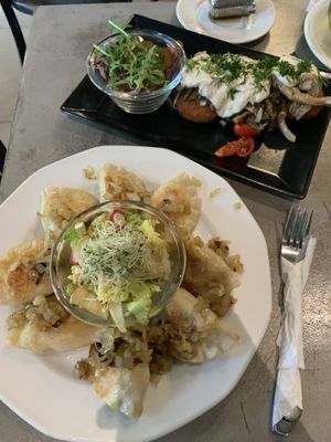 Pierogi and bliny  at Vege Miasto in Warsaw