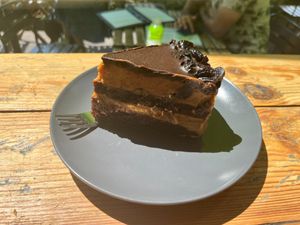 Peanut butter cake at Vege Miasto in Warsaw