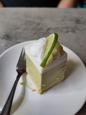 Lemon cheese cake at Vege Miasto in Warsaw