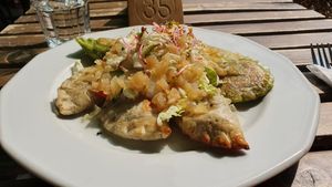 Seven dumplings with different flavors. at Vege Miasto in Warsaw