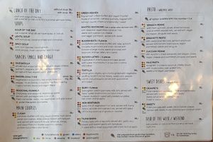 Menu in English at Vege Miasto in Warsaw