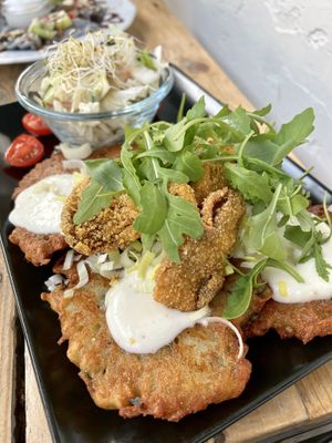 Potato pancakes  at Vege Miasto in Warsaw