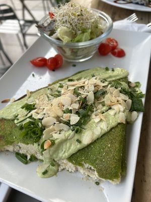 Spinach naleśnik  at Vege Miasto in Warsaw