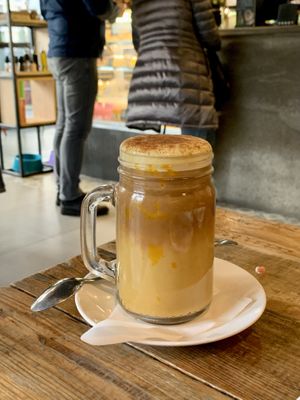 pumpkin spice latte  at Vege Miasto in Warsaw
