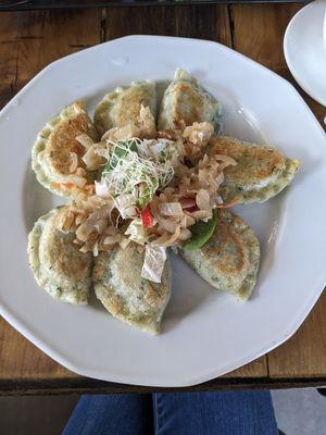 Tofu and spinach pierogis at Vege Miasto in Warsaw