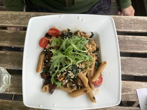 Penne with spinach  at Vege Miasto in Warsaw
