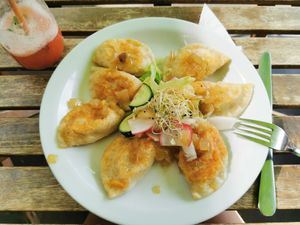 Russian pierogi at Vege Miasto in Warsaw