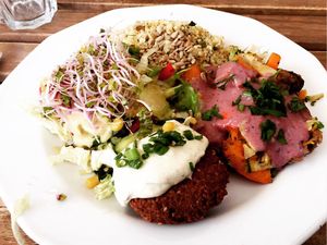 Delicious lunch plate  at Vege Miasto in Warsaw