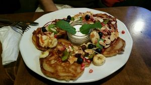 wonderful crumpets  at Vege Miasto in Warsaw