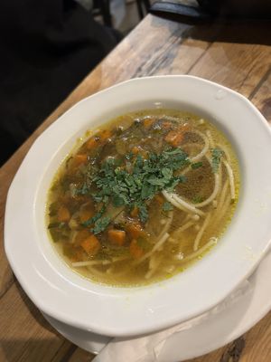 Veggie noddle soup  at Vege Miasto in Warsaw