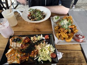 Tortilla, Spinach Penne, and Tempura  at Vege Miasto in Warsaw