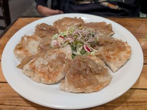 Cabbage mushroom pierogi at Vege Miasto in Warsaw