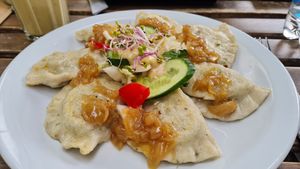 Pierogi 💜 at Vege Miasto in Warsaw
