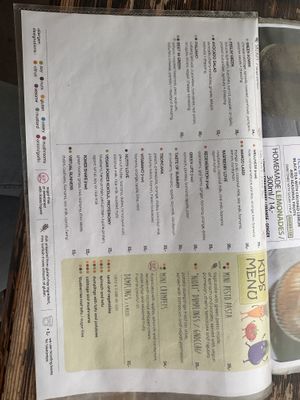 Menu  at Vege Miasto in Warsaw