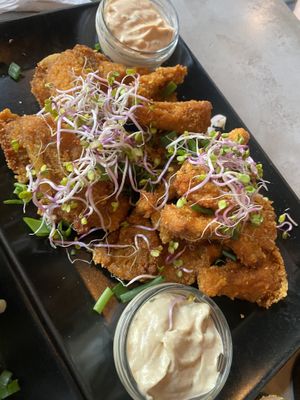Oyster mushroom fried “chicken” with alioli and tarragon mayo  at Vege Miasto in Warsaw
