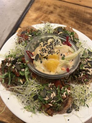 Buckwheat pancakes  at Vege Miasto in Warsaw